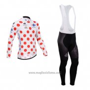 2014 Abbigliamento Ciclismo Tour de France Bianco e Rosso Manica Lunga e Salopette